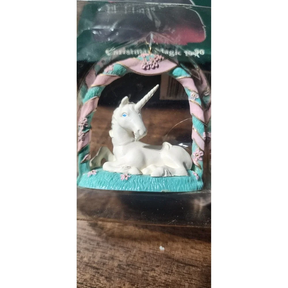 1990 RETIRED American greetings Porcelain Unicorn Ornament New Old Stock,‎ Rare